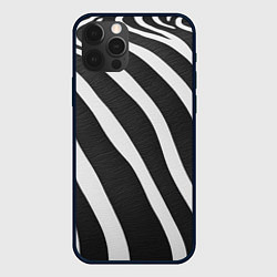 Чехол для iPhone 12 Pro Зебровые линии, цвет: 3D-черный