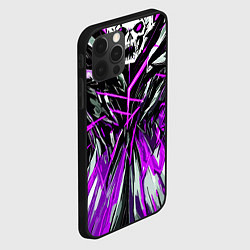 Чехол для iPhone 12 Pro Череп и фиолетовые полосы, цвет: 3D-черный — фото 2