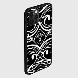 Чехол для iPhone 12 Pro Белое на чёрном, цвет: 3D-черный — фото 2