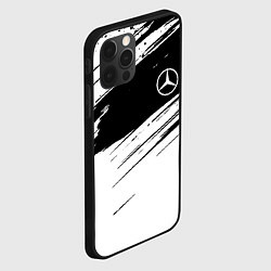 Чехол для iPhone 12 Pro Mercedes benz краски чернобелая геометрия, цвет: 3D-черный — фото 2