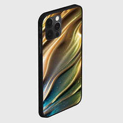 Чехол для iPhone 12 Pro Металлический атласный песок, цвет: 3D-черный — фото 2