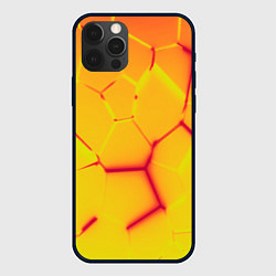 Чехол для iPhone 12 Pro Плиты желтые броня, цвет: 3D-черный