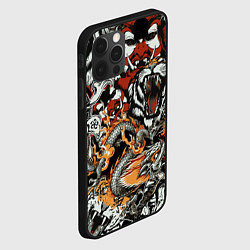 Чехол для iPhone 12 Pro Самурай дракон и тигр, цвет: 3D-черный — фото 2