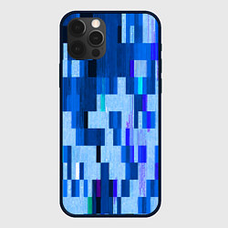 Чехол для iPhone 12 Pro Синий глитч, цвет: 3D-черный