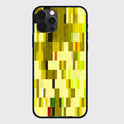 Чехол для iPhone 12 Pro Жёлтый глитч, цвет: 3D-черный