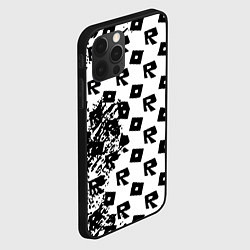 Чехол для iPhone 12 Pro Roblox pattern game black, цвет: 3D-черный — фото 2