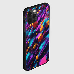 Чехол для iPhone 12 Pro Полёт цветных частиц - нейросеть, цвет: 3D-черный — фото 2