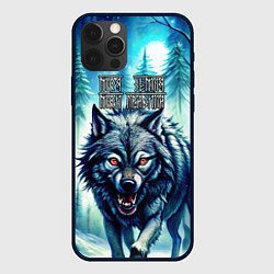 Чехол для iPhone 12 Pro Хозяин леса волк - моя земля мои правила, цвет: 3D-черный