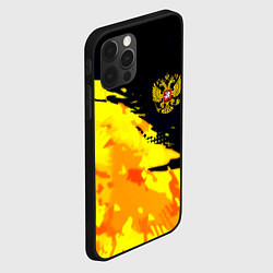 Чехол для iPhone 12 Pro Имперский герб россии краски, цвет: 3D-черный — фото 2