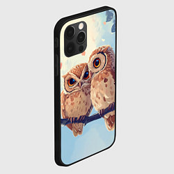 Чехол для iPhone 12 Pro Влюбленные совы 14 февраля, цвет: 3D-черный — фото 2