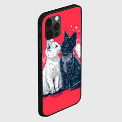 Чехол для iPhone 12 Pro Белая и черная кошечка 14 февраля, цвет: 3D-черный — фото 2