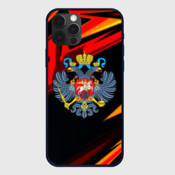 Чехол для iPhone 12 Pro Герб Рф геометрия, цвет: 3D-черный