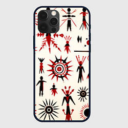Чехол для iPhone 12 Pro Абстрактные фигурки, цвет: 3D-черный