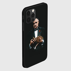 Чехол для iPhone 12 Pro Крестный отец и кот, цвет: 3D-черный — фото 2