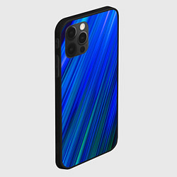 Чехол для iPhone 12 Pro Неоновые синии линии, цвет: 3D-черный — фото 2