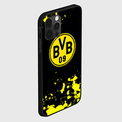Чехол для iPhone 12 Pro Borussia краски жёлтые, цвет: 3D-черный — фото 2