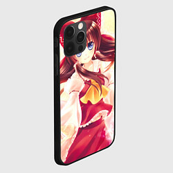 Чехол для iPhone 12 Pro Touhou Project Рейму улыбается, цвет: 3D-черный — фото 2