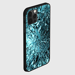 Чехол для iPhone 12 Pro Эффект жидкого стекла бирюзовый, цвет: 3D-черный — фото 2