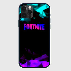 Чехол для iPhone 12 Pro Fortnite neon geometry, цвет: 3D-черный