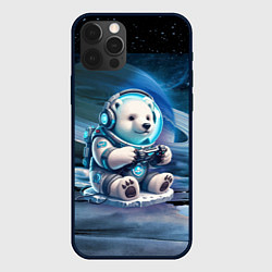 Чехол для iPhone 12 Pro Белый медвежонок кибер геймер, цвет: 3D-черный
