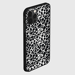 Чехол для iPhone 12 Pro Чёрный горох на белом фоне, цвет: 3D-черный — фото 2