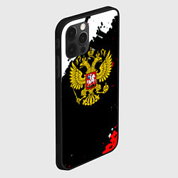 Чехол для iPhone 12 Pro Россия герб текстура краски, цвет: 3D-черный — фото 2