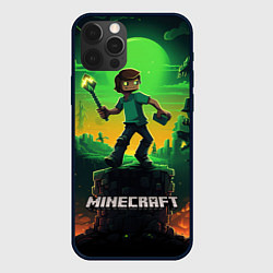 Чехол для iPhone 12 Pro Персонаж в мире Minecraft, цвет: 3D-черный