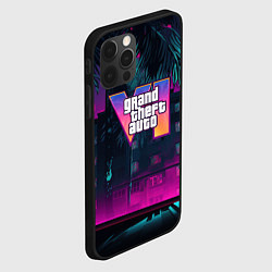 Чехол для iPhone 12 Pro GTA 6 logo night Vice city, цвет: 3D-черный — фото 2