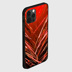 Чехол для iPhone 12 Pro Красные ломаные молнии, цвет: 3D-черный — фото 2