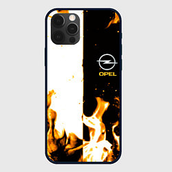 Чехол для iPhone 12 Pro Opel огонь текстура, цвет: 3D-черный