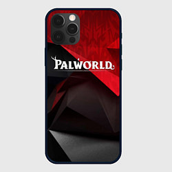 Чехол для iPhone 12 Pro Palworld red black abstract, цвет: 3D-черный