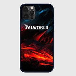 Чехол для iPhone 12 Pro Palworld логотип абстракт на темном фоне, цвет: 3D-черный
