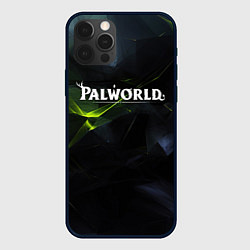 Чехол для iPhone 12 Pro Palworld логотип абстрактный объемный фон, цвет: 3D-черный