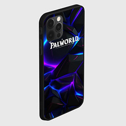 Чехол для iPhone 12 Pro Palworld логотип на черных неоновых плитах, цвет: 3D-черный — фото 2