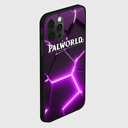 Чехол для iPhone 12 Pro Palworld логотип разлом фиолетовых плит, цвет: 3D-черный — фото 2