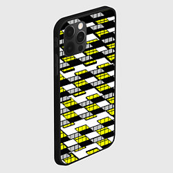 Чехол для iPhone 12 Pro Жёлтые треугольники и квадраты на белом фоне, цвет: 3D-черный — фото 2