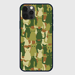 Чехол для iPhone 12 Pro Котята - камуфляж, цвет: 3D-черный