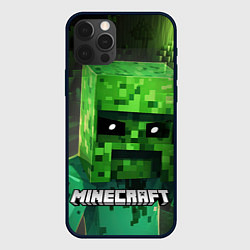 Чехол для iPhone 12 Pro Minecraft персонаж большой зеленый монстр, цвет: 3D-черный