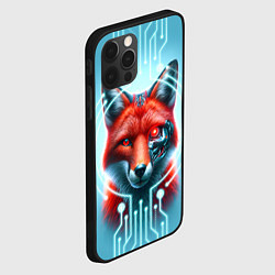 Чехол для iPhone 12 Pro Лиса кибер робот терминатор, цвет: 3D-черный — фото 2