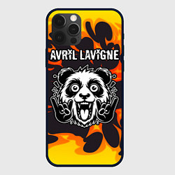 Чехол для iPhone 12 Pro Avril Lavigne рок панда и огонь, цвет: 3D-черный