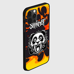 Чехол для iPhone 12 Pro Slipknot рок панда и огонь, цвет: 3D-черный — фото 2
