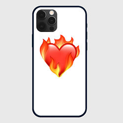 Чехол для iPhone 12 Pro Сердце в огне эмодзи, цвет: 3D-черный