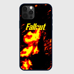 Чехол для iPhone 12 Pro Fallout огнненое лого, цвет: 3D-черный