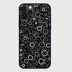 Чехол для iPhone 12 Pro Чёрный паттерн пузырьки, цвет: 3D-черный