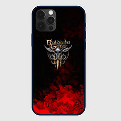 Чехол для iPhone 12 Pro Baldurs Gate краски текстура, цвет: 3D-черный