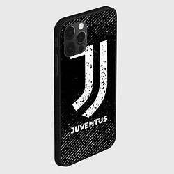 Чехол для iPhone 12 Pro Juventus с потертостями на темном фоне, цвет: 3D-черный — фото 2