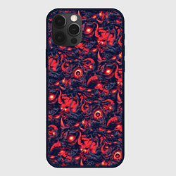Чехол для iPhone 12 Pro Монстры паттерн, цвет: 3D-черный