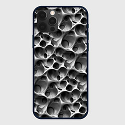 Чехол для iPhone 12 Pro Металл - текстура, цвет: 3D-черный