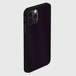 Чехол для iPhone 12 Pro Тёмный фиолетовый в полоску, цвет: 3D-черный — фото 2