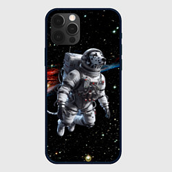 Чехол для iPhone 12 Pro The dalmatian brave cosmonaut - ai art, цвет: 3D-черный